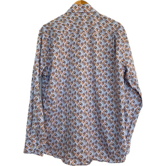 Alan Flusser Custom Tailored Casual Dress Shirt 100% Cotton; Men’s Lg; Neck 16.5 - Picture 5 of 10